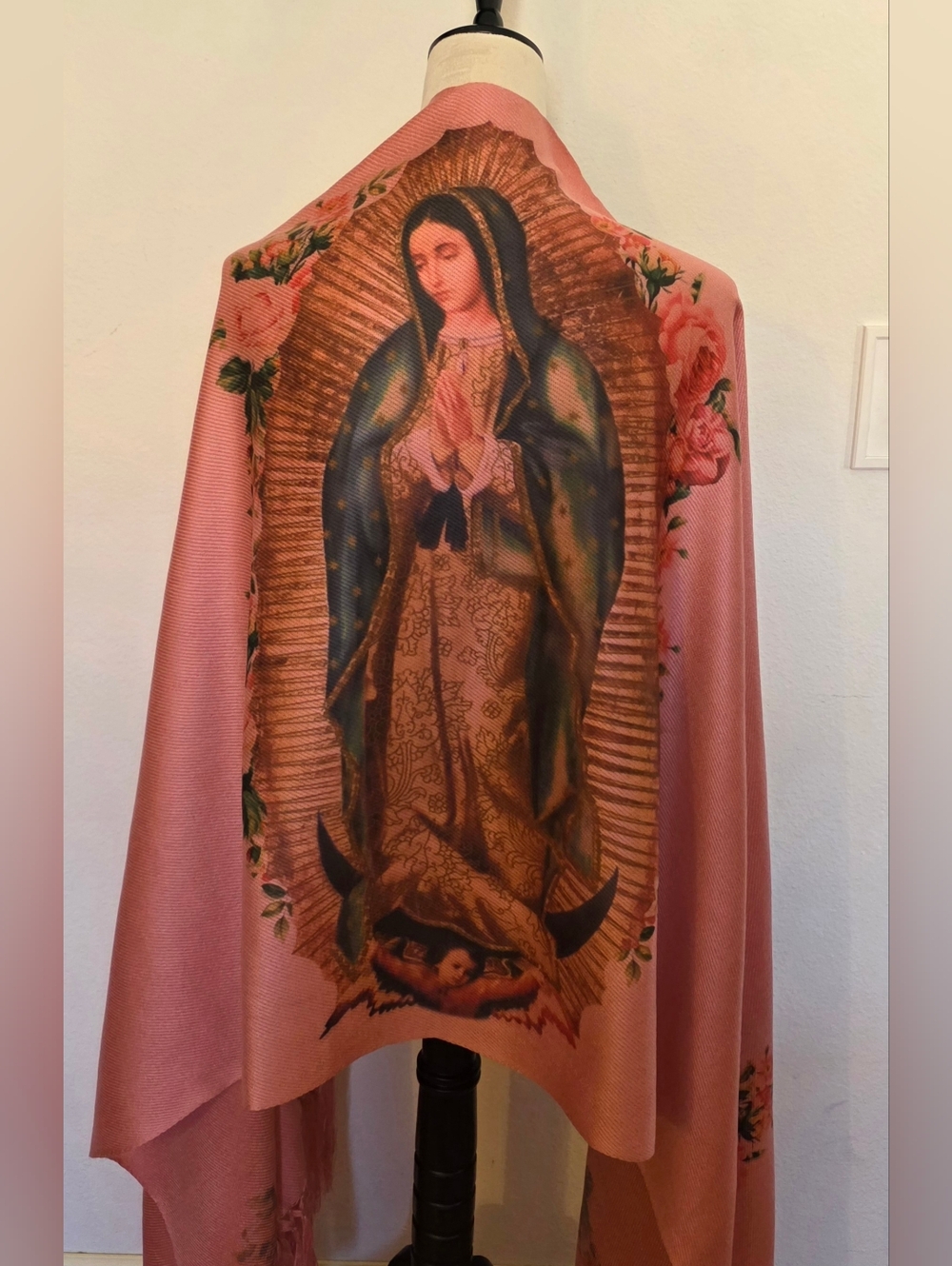 Virgen de Guadalupe Religious Rebozo,  shawl, pashmina,  scarf, chal